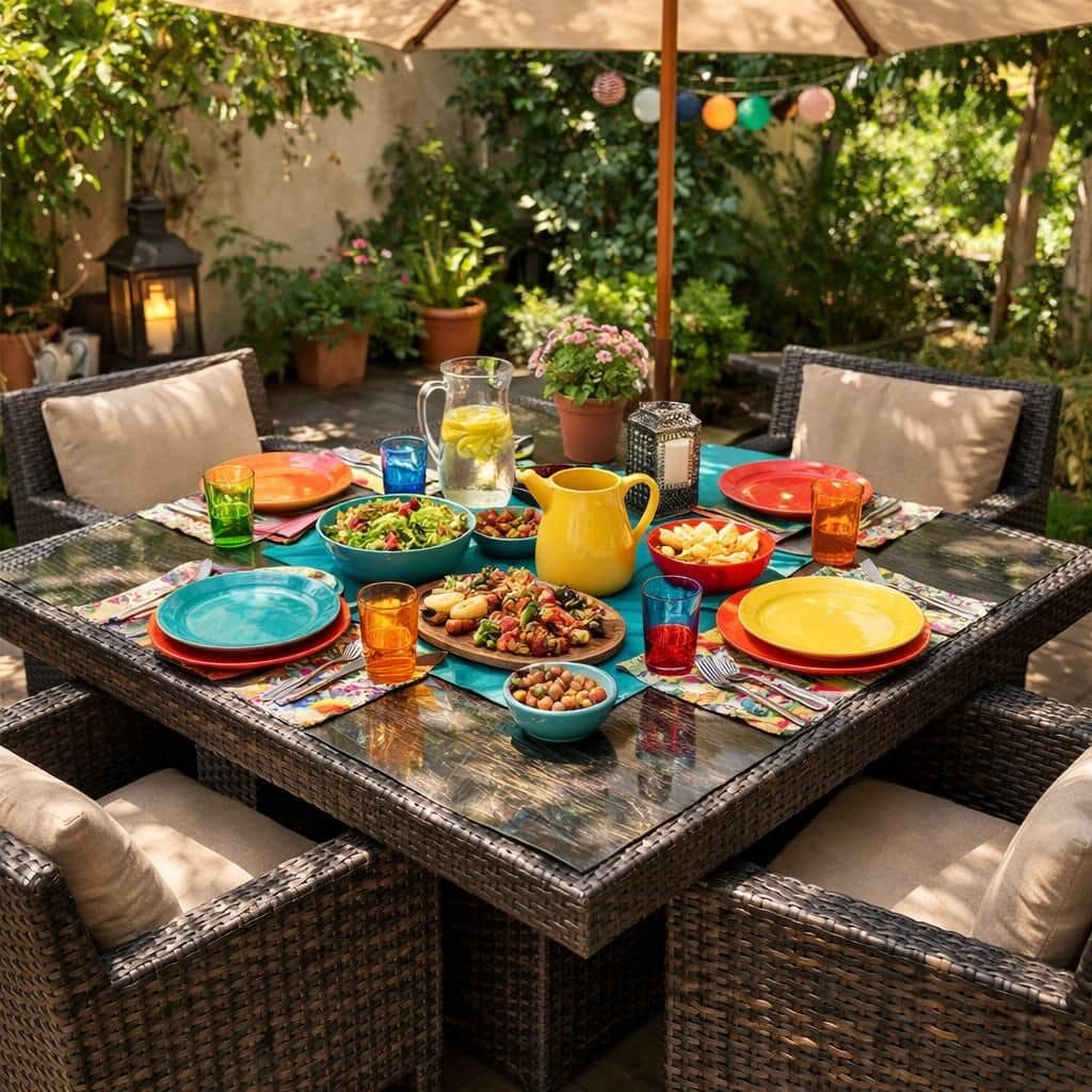 découvrez notre table de jardin carrée alliant élégance et praticité, idéale pour sublimer vos espaces extérieurs et profiter pleinement des beaux jours.