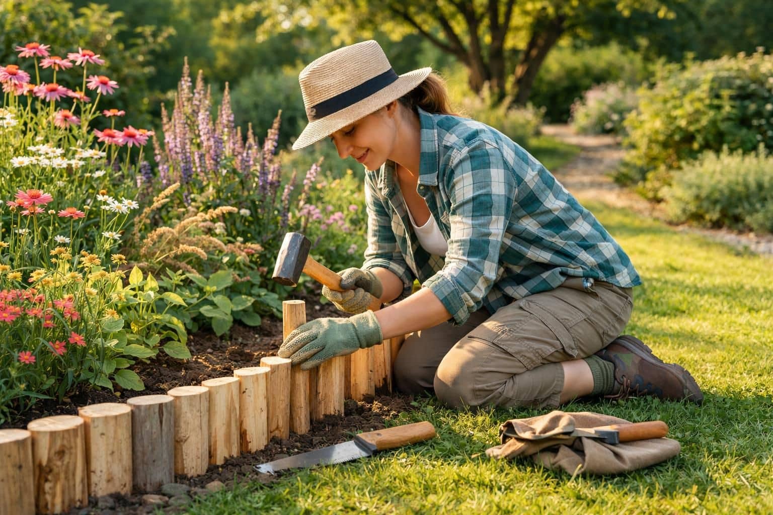 apprenez à créer une bordure de jardin élégante et naturelle en bois pour sublimer vos espaces verts avec style et simplicité.