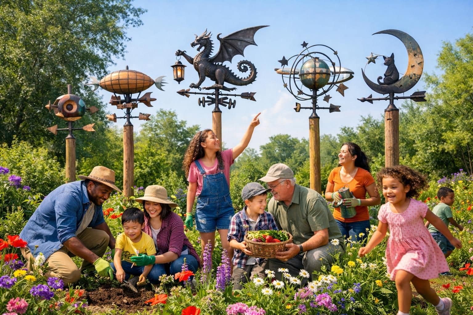 explorez notre collection de girouettes uniques et originales pour ajouter une touche personnalisée et décorative à votre jardin.
