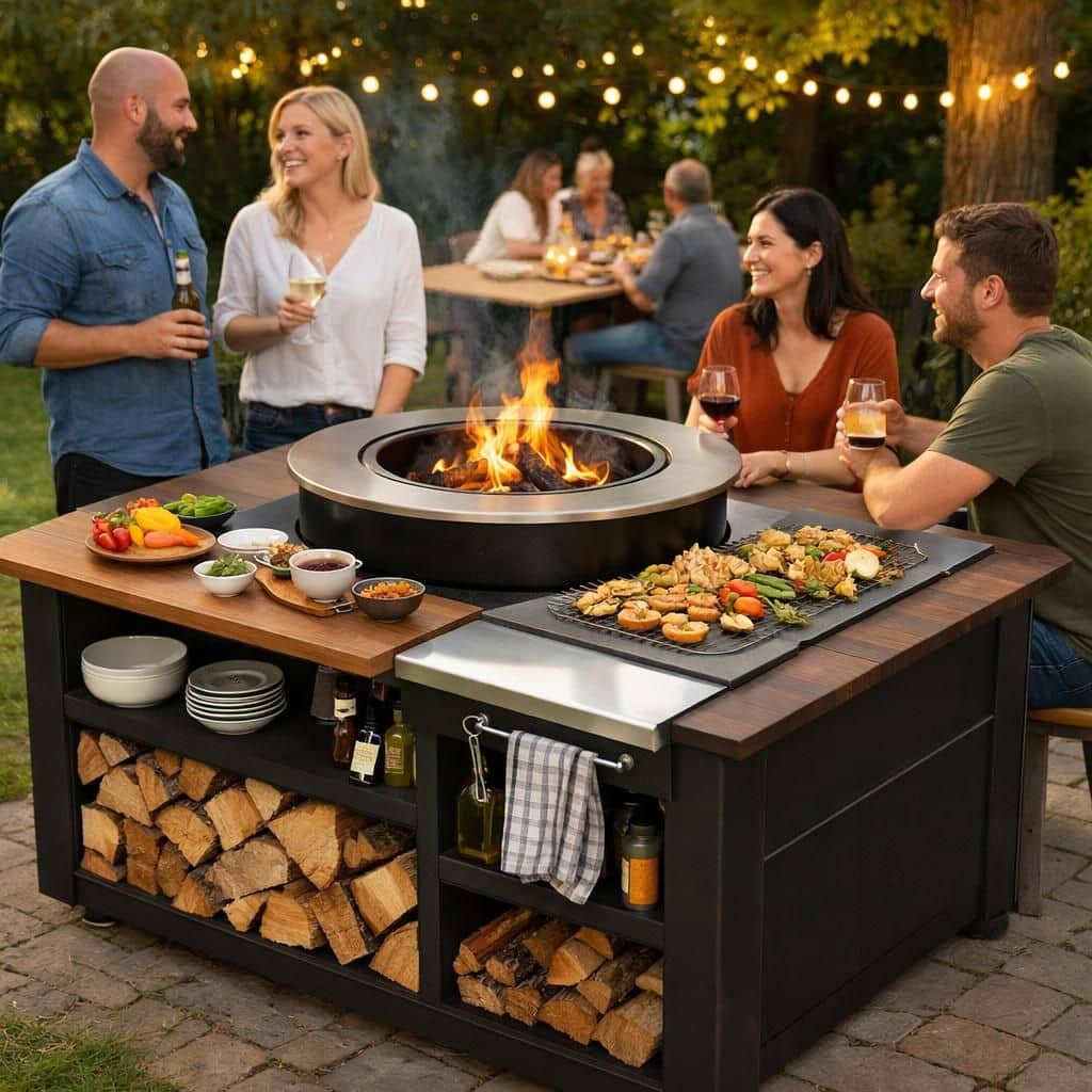 découvrez la table brasero, l'alliance parfaite entre convivialité et chaleur pour des moments chaleureux et partagés en famille ou entre amis.