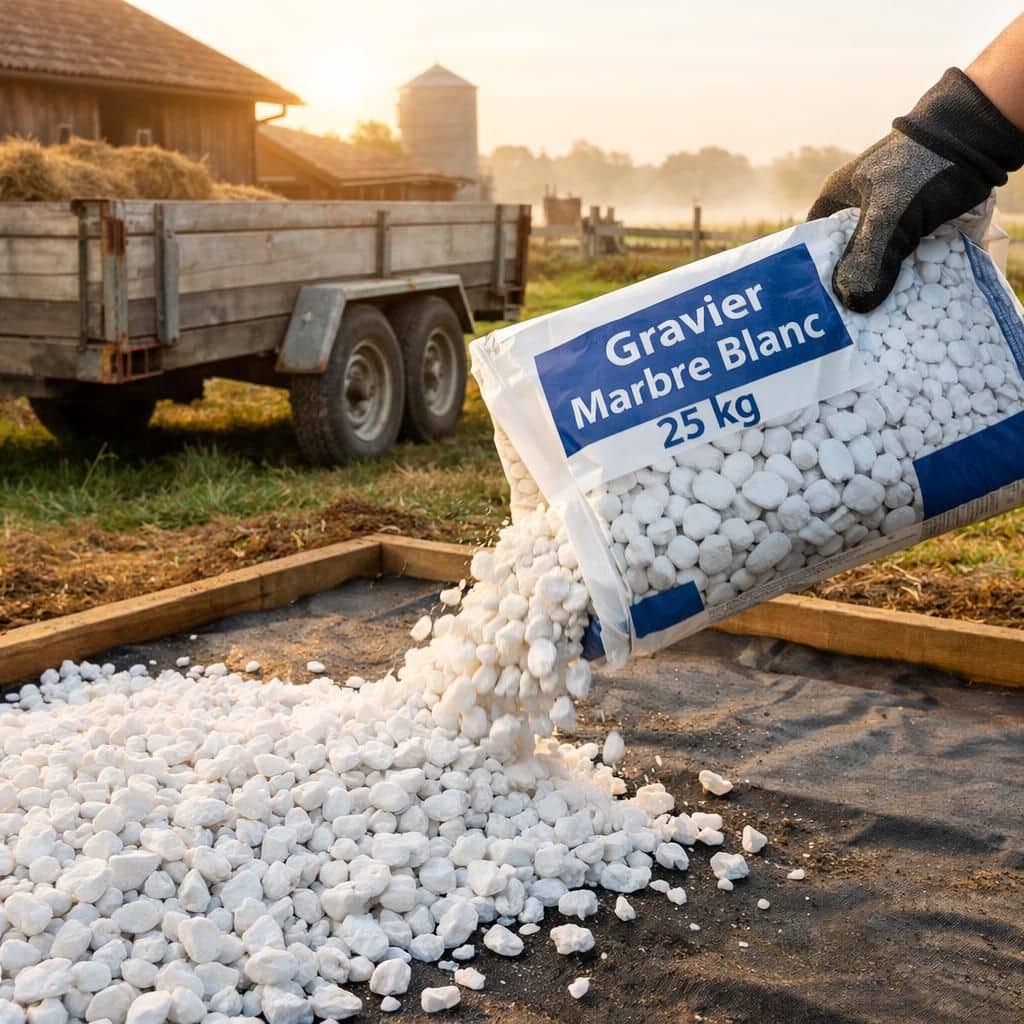 découvrez le charme intemporel du gravier en marbre blanc, une solution élégante et pure pour sublimer vos aménagements extérieurs avec style et raffinement.