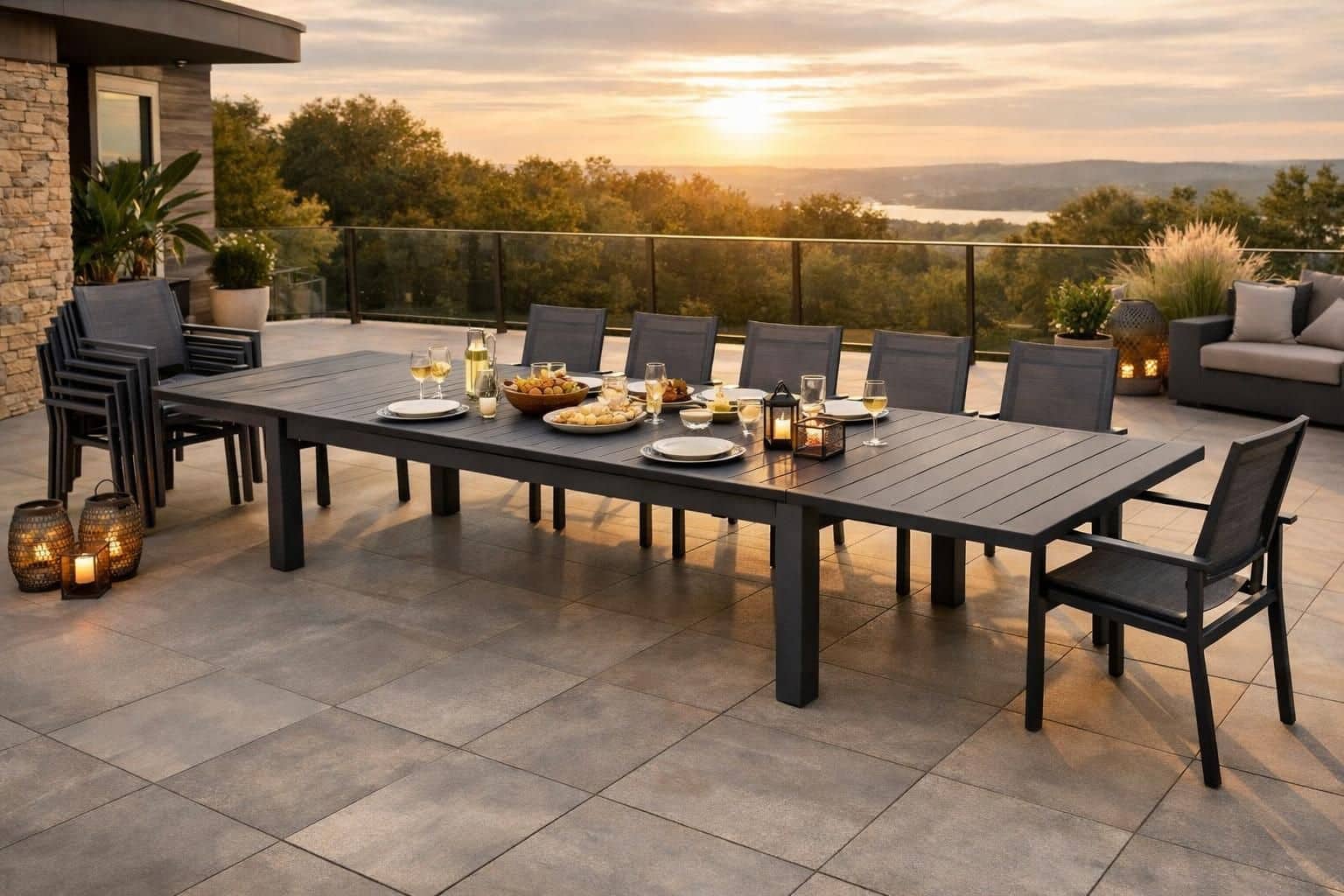 découvrez le salon de jardin dinatoire, l'alliance parfaite entre élégance et convivialité pour vos repas en plein air. profitez d'un espace chaleureux et stylé pour des moments inoubliables entre amis ou en famille.