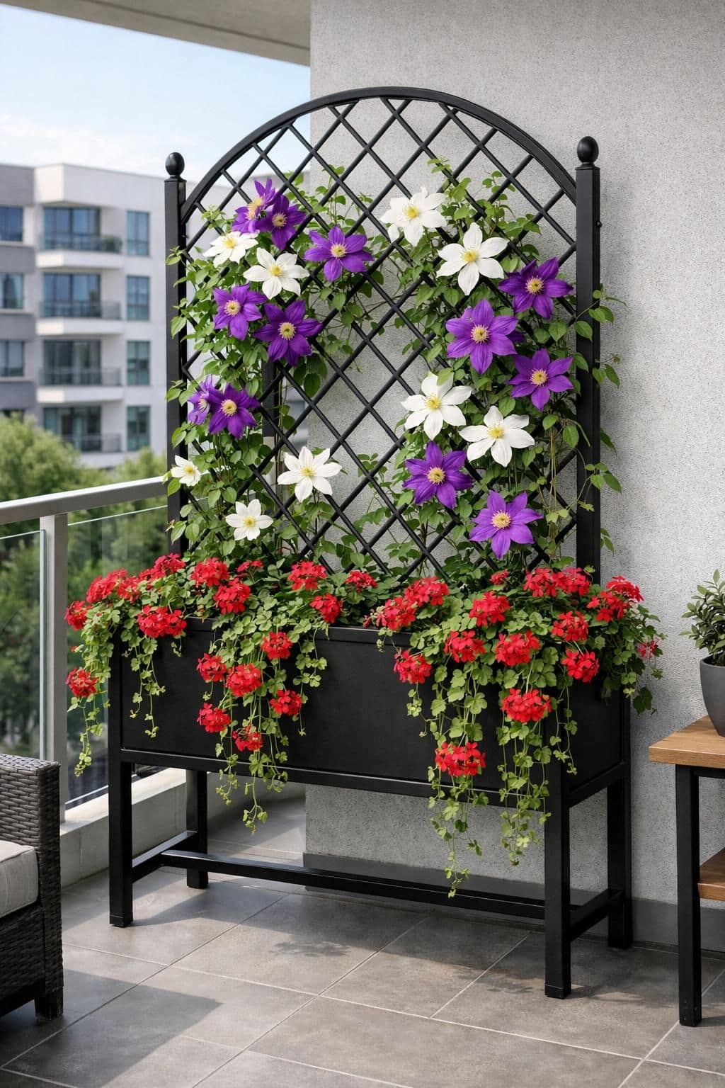 découvrez nos jardinières élégantes avec treillis intégrés pour sublimer vos espaces verts et créer un jardin harmonieux et stylé.