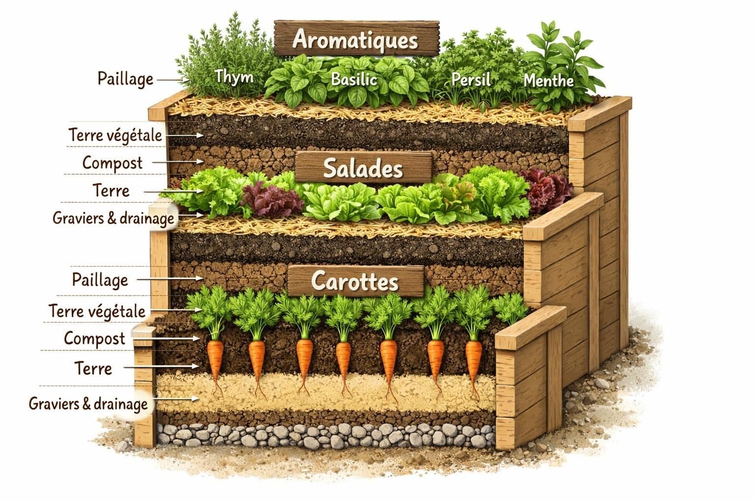 découvrez nos carrés potagers en escaliers, parfaits pour optimiser l'espace et améliorer la croissance de vos cultures. modèles pratiques et esthétiques pour un jardin réussi !