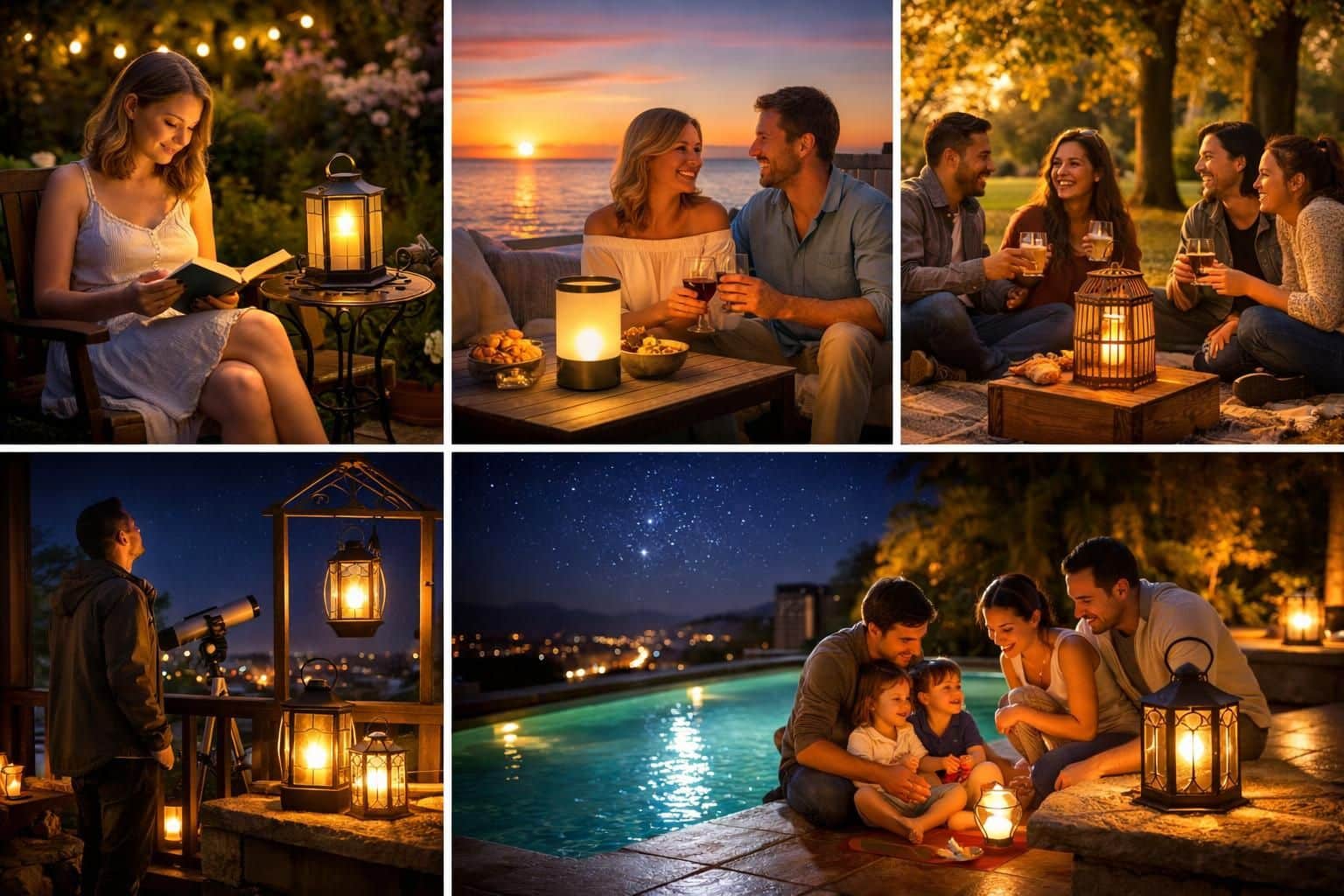 découvrez comment créer 5 ambiances uniques et chaleureuses avec une lanterne d'extérieur à poser, idéale pour sublimer votre jardin ou terrasse en toute simplicité.