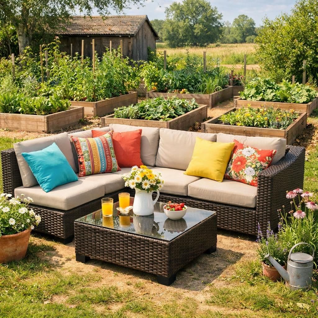 profitez d'un confort optimal avec notre salon de jardin bas, idéal pour des moments de détente agréables en plein air.