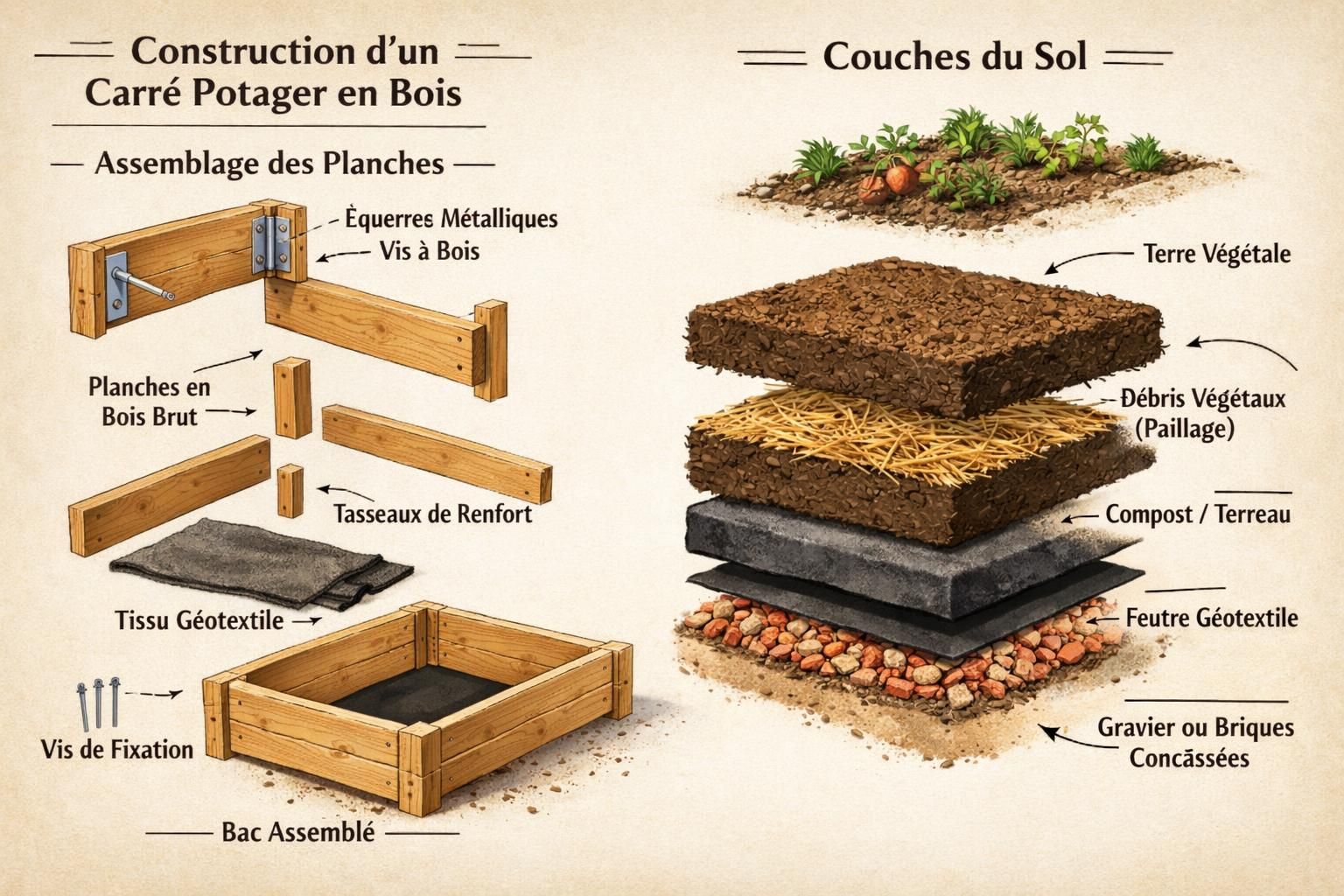 découvrez comment créer un carré potager en bois brut et sain pour un jardinage naturel, écologique et simple à entretenir chez vous.