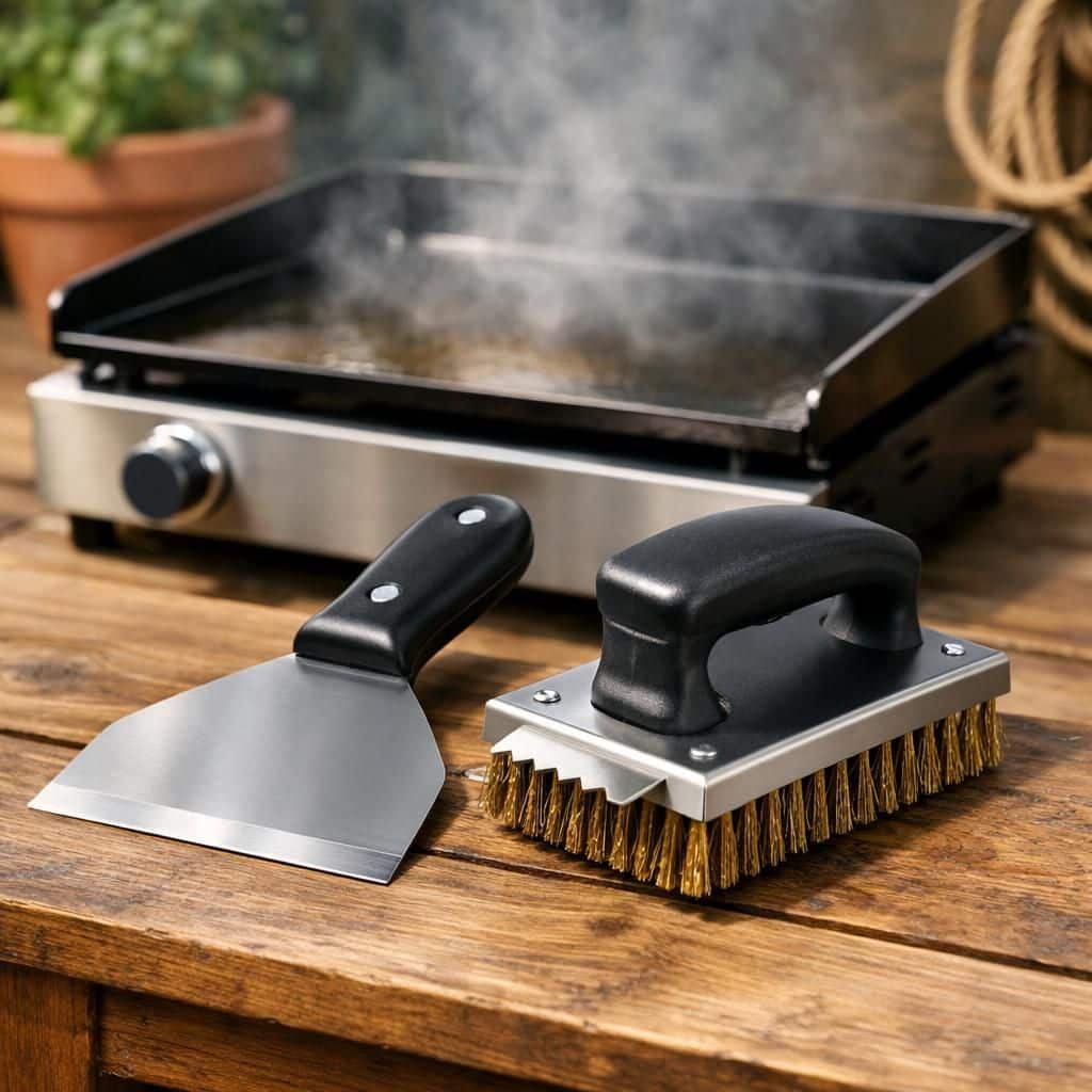découvrez notre sélection d'experts des incontournables ustensiles pour plancha, pour réussir toutes vos grillades avec facilité et saveur.