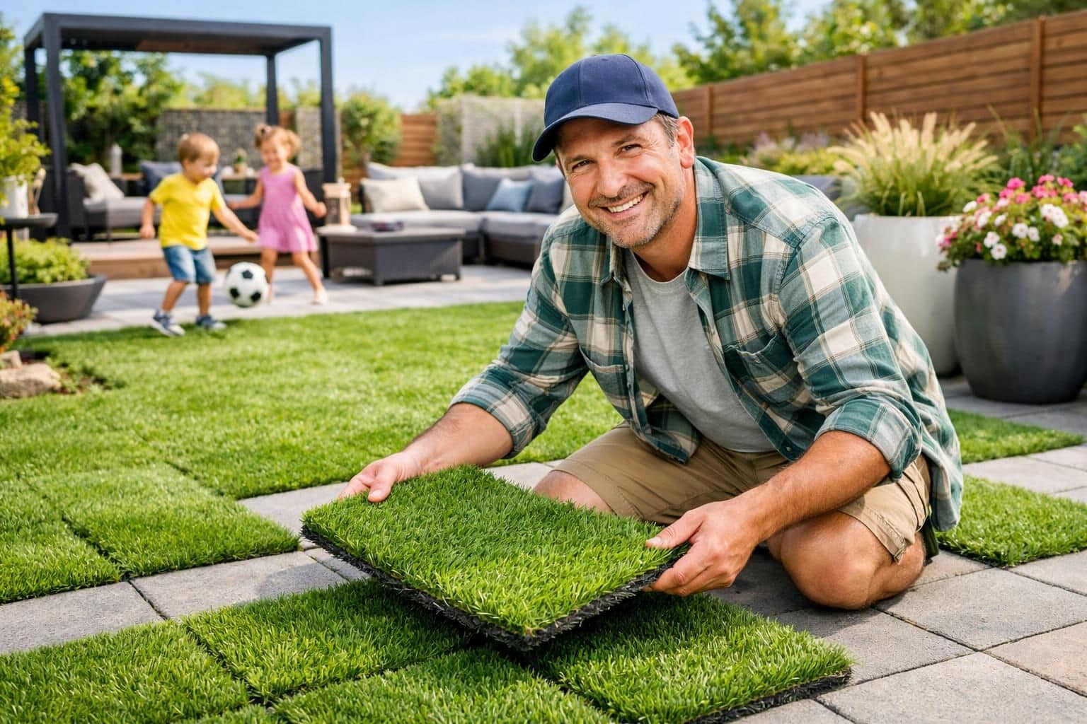découvrez nos dalles de gazon synthétique pour embellir et transformer facilement votre espace extérieur en un havre de verdure durable et esthétique.