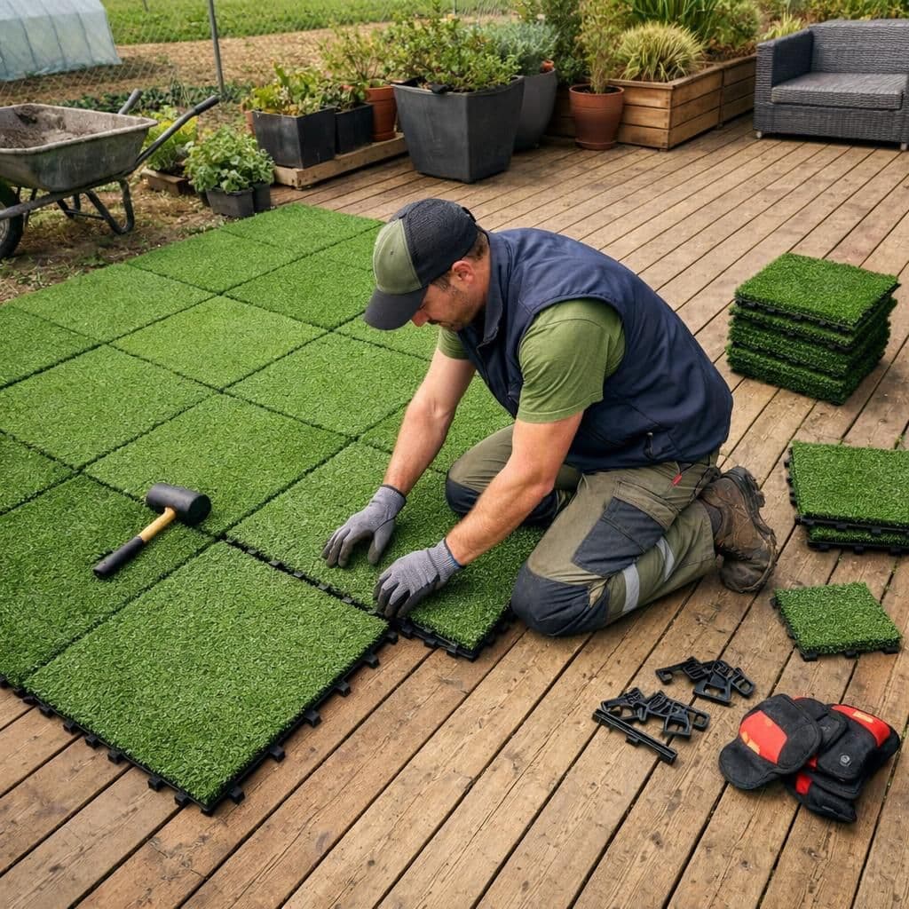 découvrez nos dalles de gazon synthétique pour sublimer et transformer votre espace extérieur en un lieu verdoyant et accueillant, facile à entretenir toute l'année.