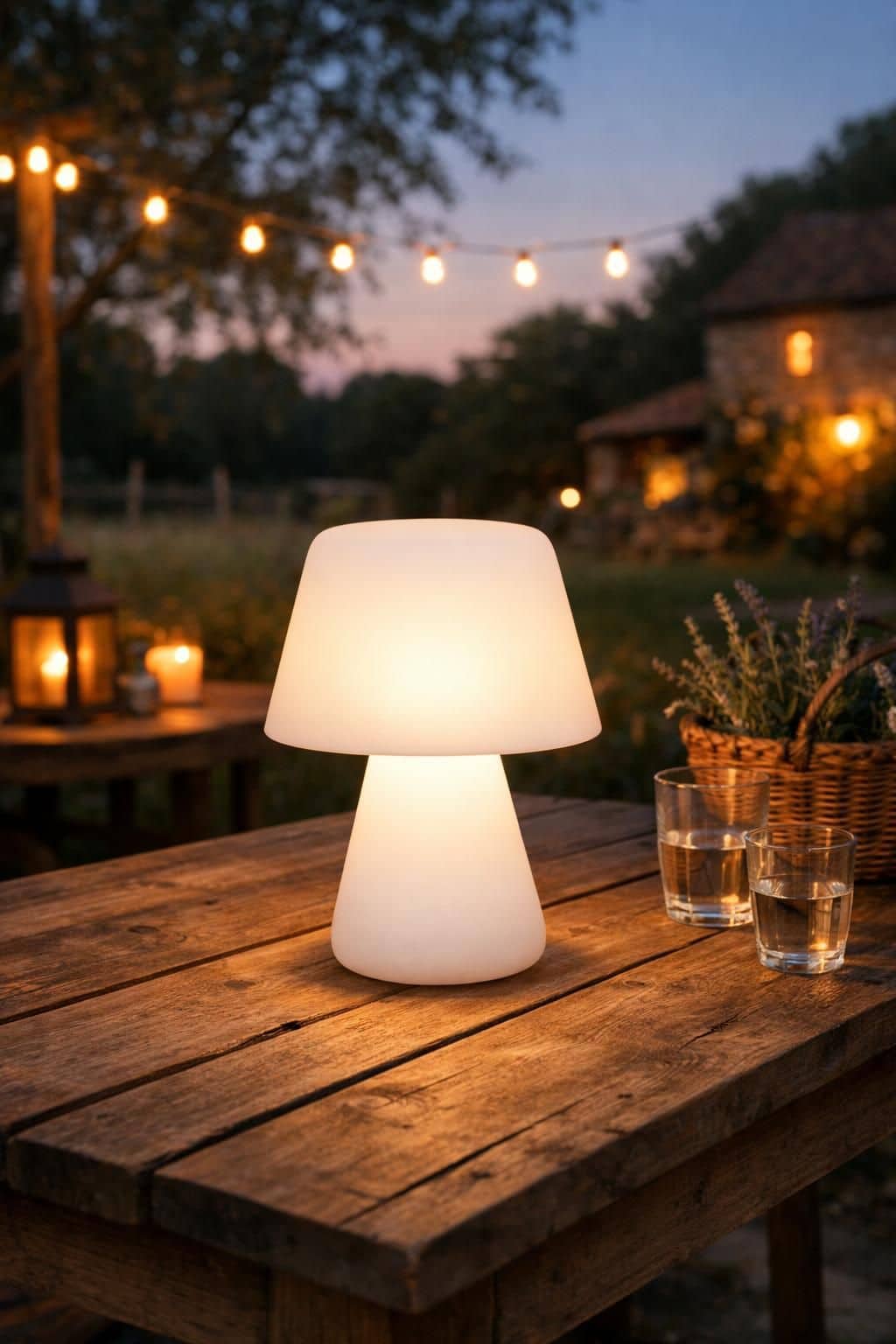 découvrez la lampe d'extérieur sans fil qui allie élégance et liberté, pour illuminer vos soirées en toute simplicité et créer une ambiance chaleureuse où que vous soyez.