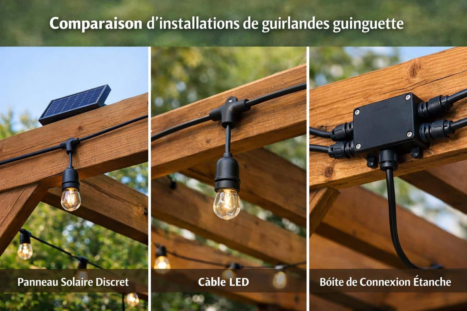 apportez une ambiance chaleureuse et festive à vos soirées en extérieur avec notre guirlande lumineuse guinguette, idéale pour illuminer terrasse, jardin et événements.