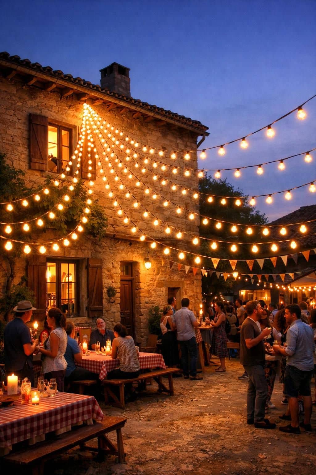 découvrez la guirlande lumineuse guinguette d'extérieur pour illuminer vos soirées avec une ambiance chaleureuse et festive. parfaite pour décorer votre jardin ou terrasse, elle crée une atmosphère conviviale et magique.