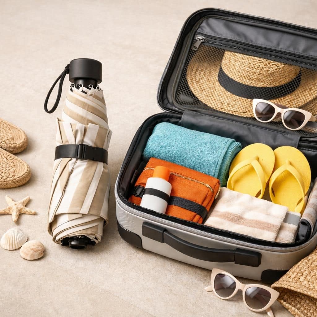 découvrez notre parasol compact et pliable, l'accessoire parfait pour vous offrir de l'ombre partout où vous allez. léger, pratique et facile à transporter, il accompagne toutes vos aventures en plein air.