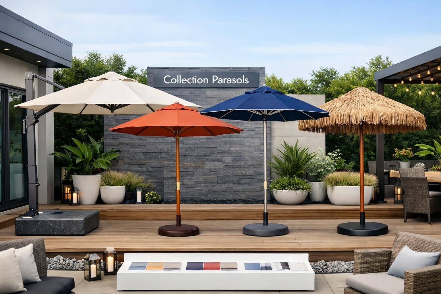 découvrez comment un parasol design devient l'élément clé pour embellir et protéger votre terrasse contemporaine avec style et élégance.