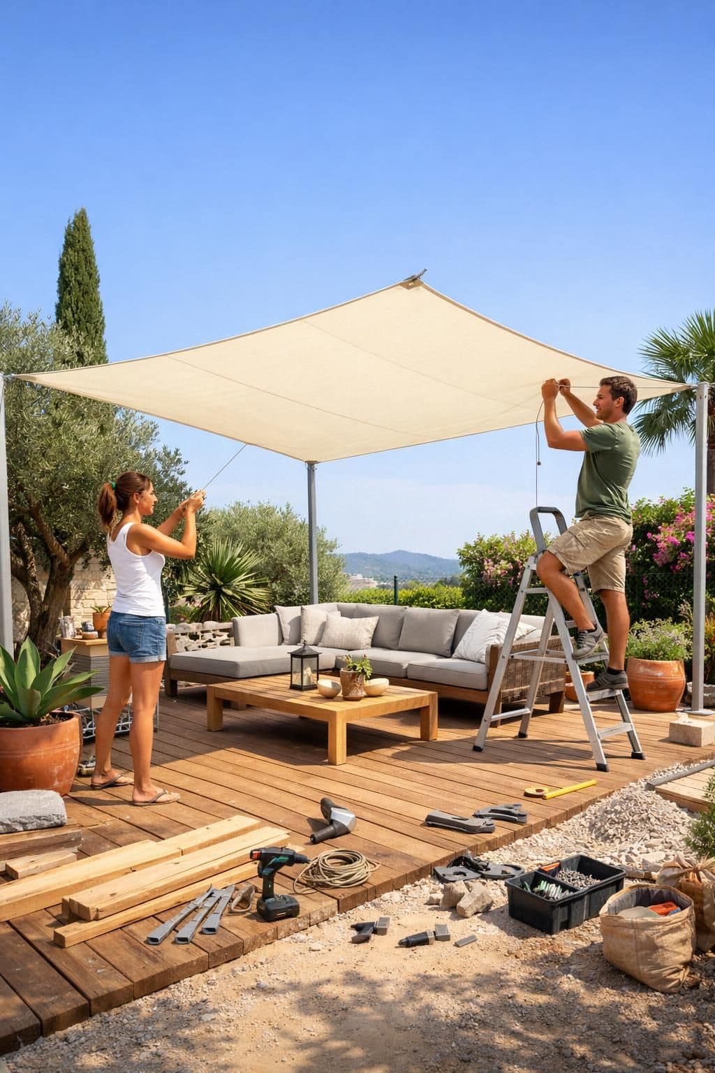 découvrez notre voile d'ombrage carrée, l'abri design idéal pour un extérieur moderne et ombragé. alliez style et protection solaire pour profiter pleinement de votre jardin ou terrasse.