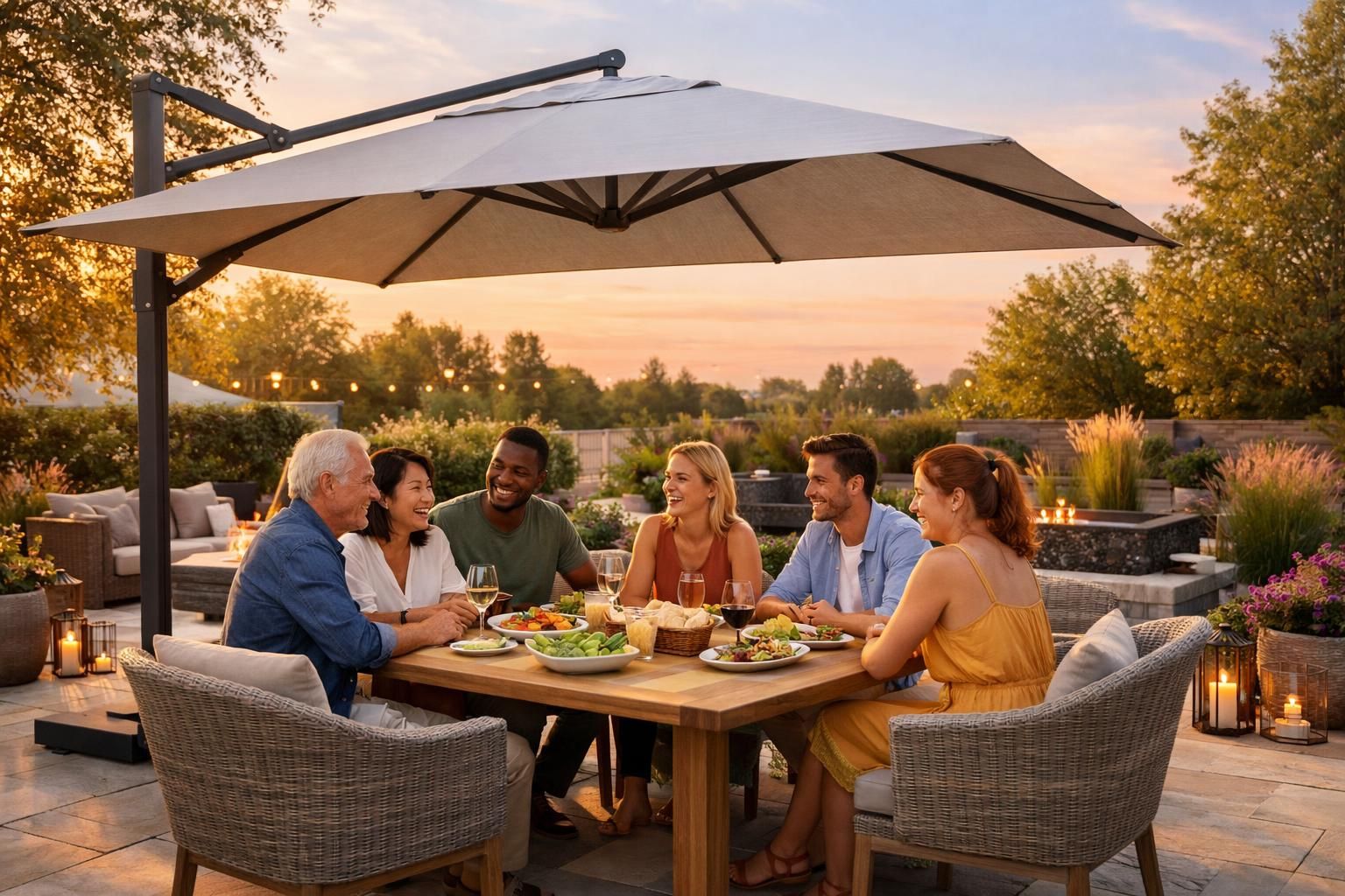 découvrez le parasol déporté 3x4, l'alliance parfaite entre élégance et fonctionnalité pour un ombrage optimal de vos espaces extérieurs.