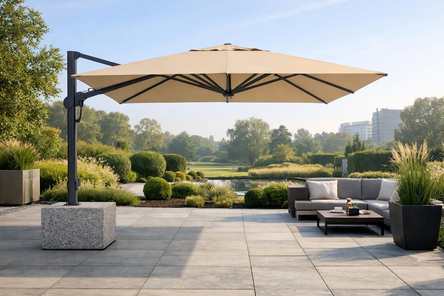 découvrez le parasol déporté 3x4, l'alliance parfaite entre élégance et fonctionnalité pour un ombrage optimal dans votre jardin ou terrasse.