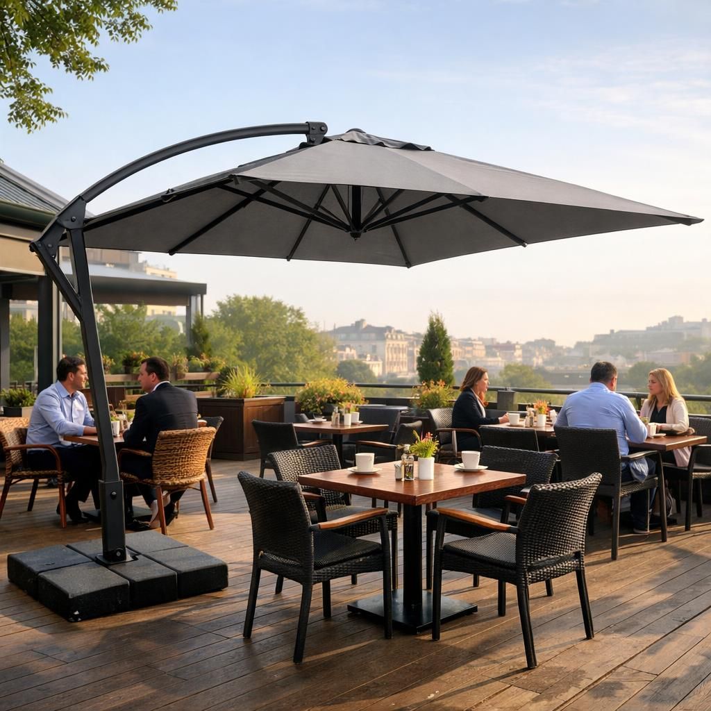découvrez notre gamme de parasols déportés inclinables, disponibles en divers modèles et couleurs pour embellir et protéger votre espace extérieur avec style et praticité.