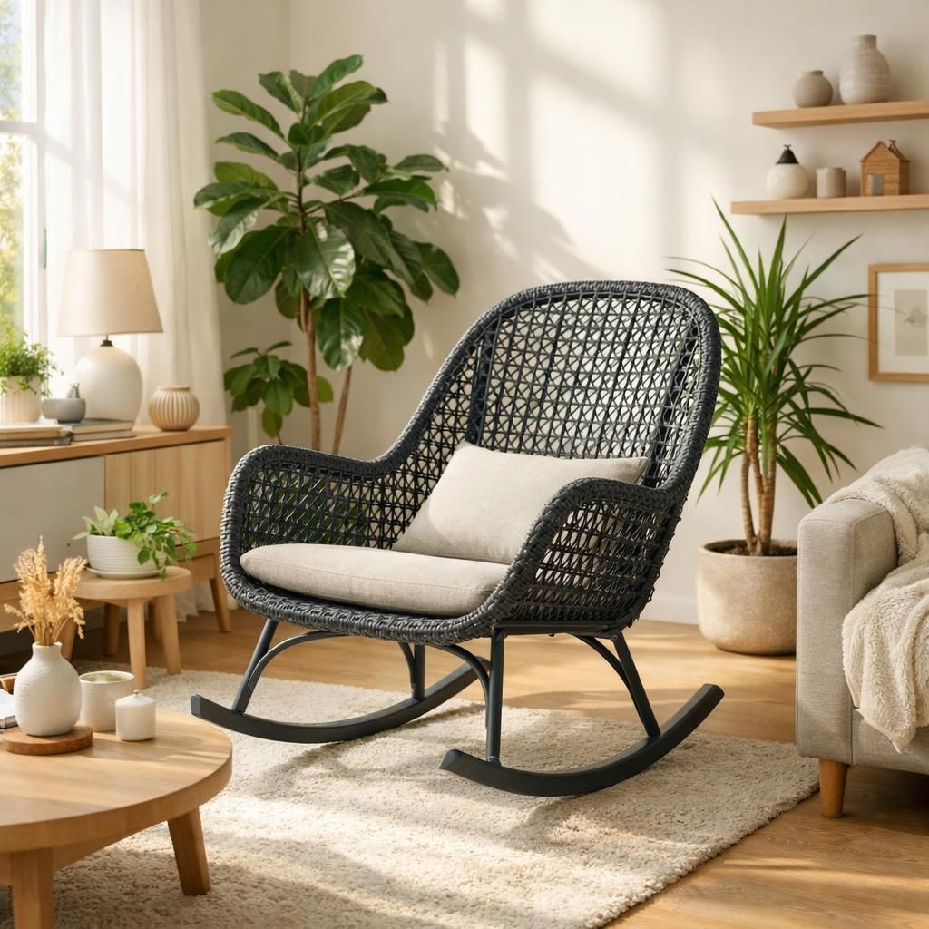 découvrez le rocking-chair en rotin, un mobilier alliant style bohème et confort optimal pour une ambiance chaleureuse et relaxante dans votre intérieur.