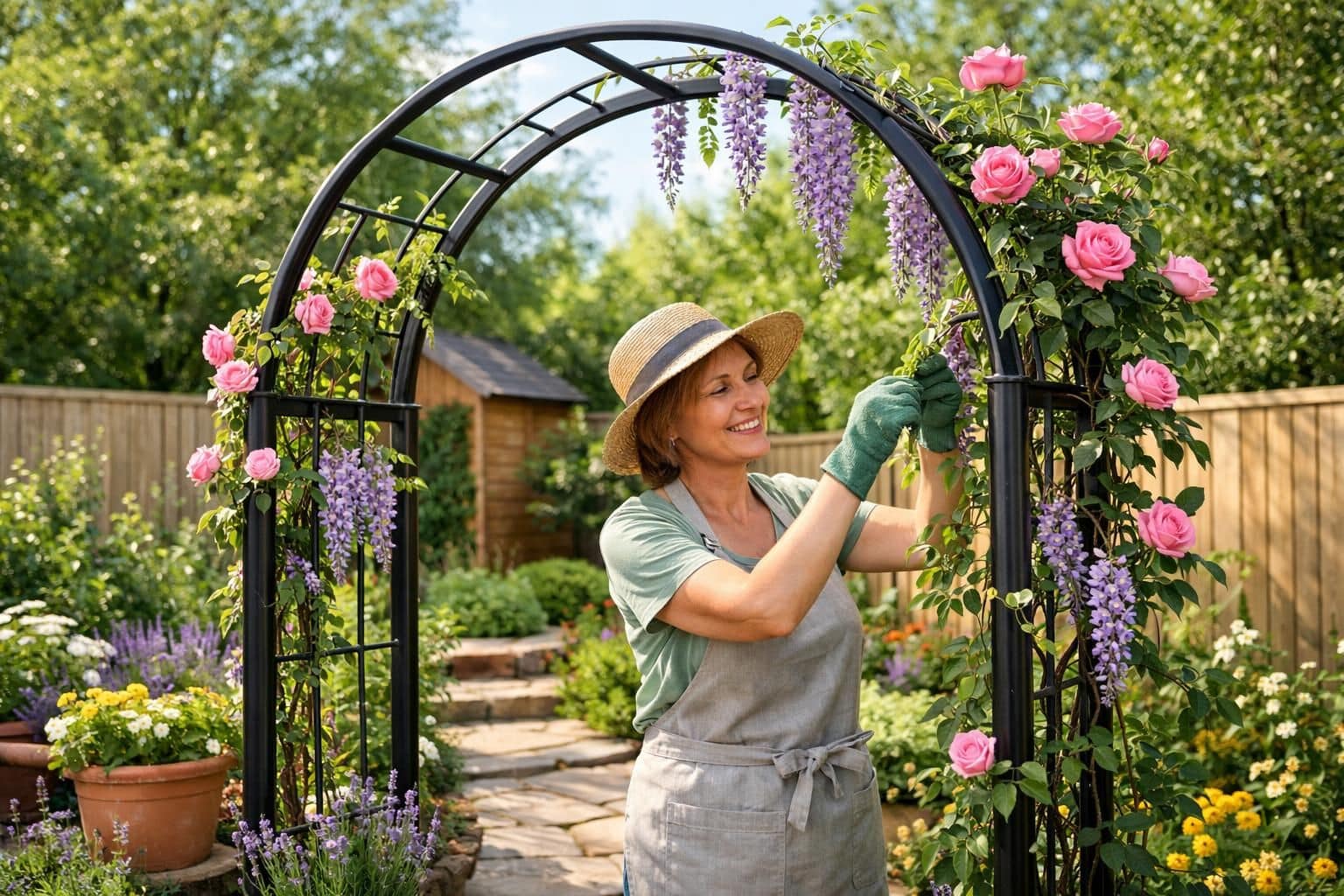 découvrez l'arche métallique parfaite pour mettre en valeur vos plantes grimpantes et embellir votre jardin avec élégance et durabilité.