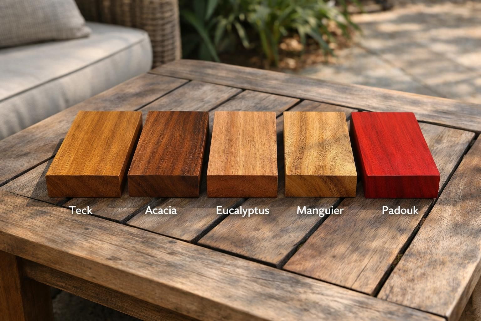 appréciez le charme authentique et la durabilité d'un salon de jardin en bois exotique, alliant élégance naturelle et confort pour vos moments en plein air.