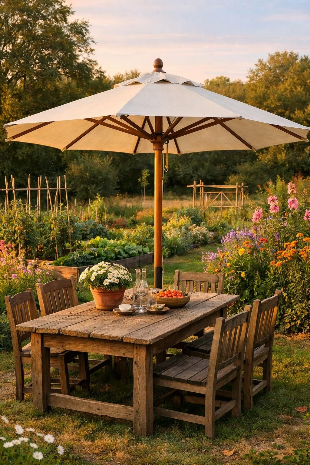 découvrez le parasol en bois, alliant élégance naturelle et fonctionnalité, pour sublimer et protéger vos espaces extérieurs avec style.