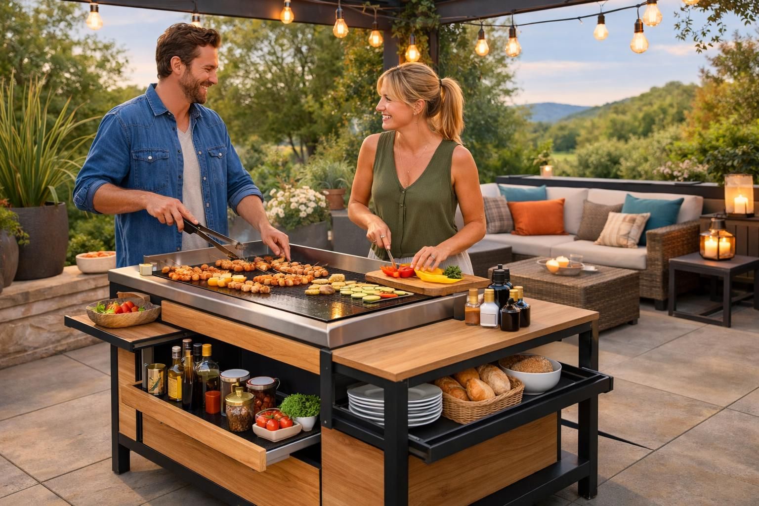 découvrez notre mobilier astucieux conçu pour sublimer votre plancha et optimiser vos moments de convivialité en extérieur.